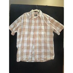 Timberland Mens Plaid Short Sleeve Button Up Shirt Size Large Casual Outdoor